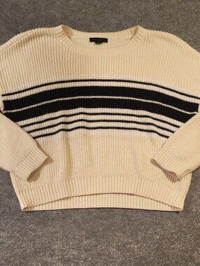 Sanctuary Striped Sweater | Women’s M | Beige & Black